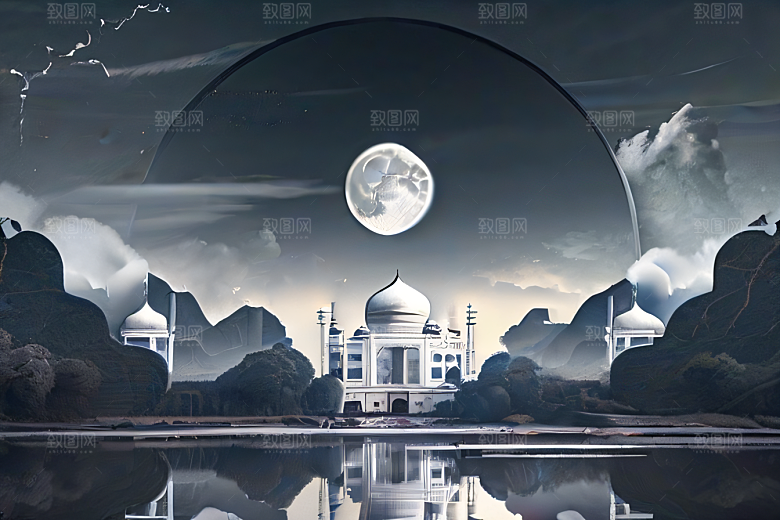 云山宫殿迷幻唯美非现实画面盛宴