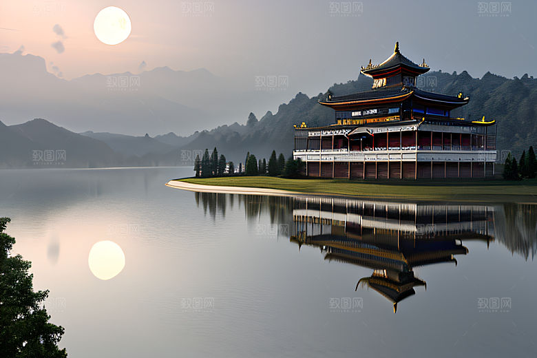 神秘唯美数字艺术创作超现实景观