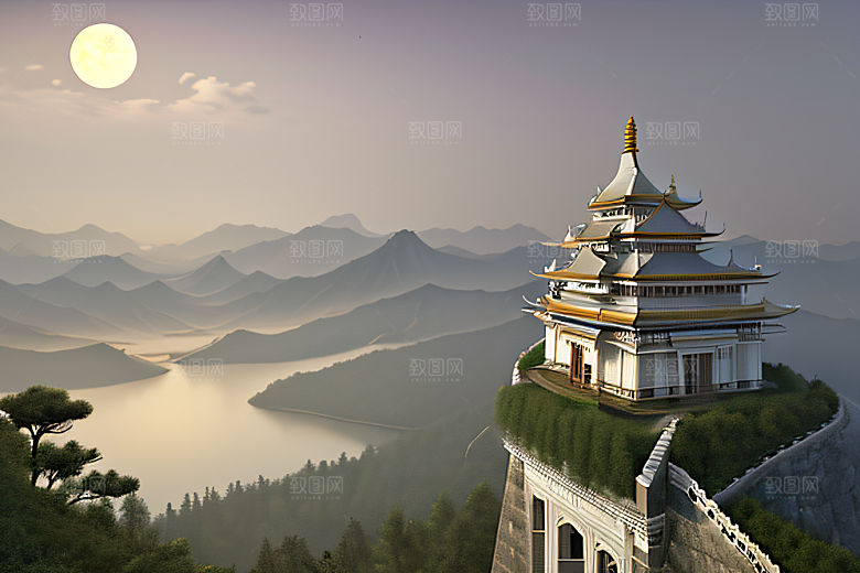 神秘唯美数字艺术创作超现实景观