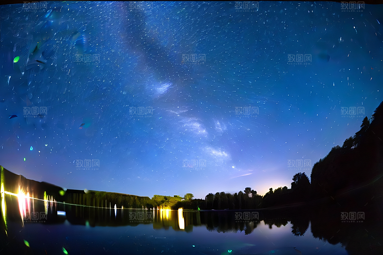 丰盛水生植物的湖畔画卷