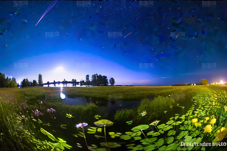 蓝玫瑰天空中的花宫