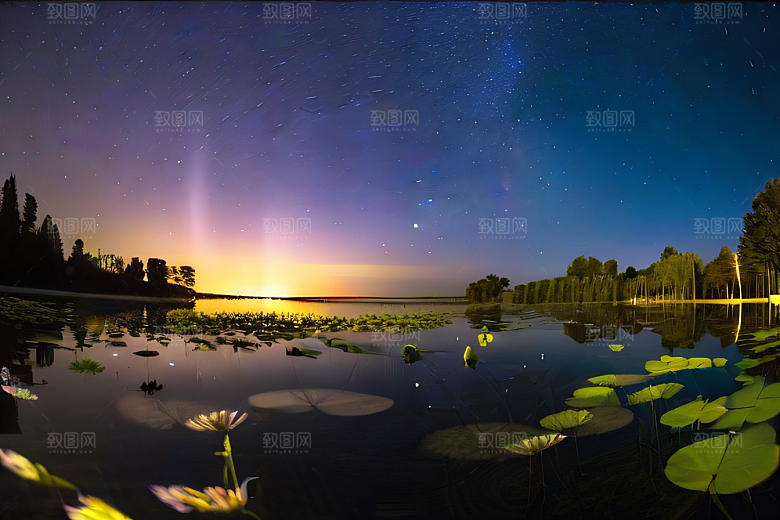 蓝玫瑰天空中的花宫