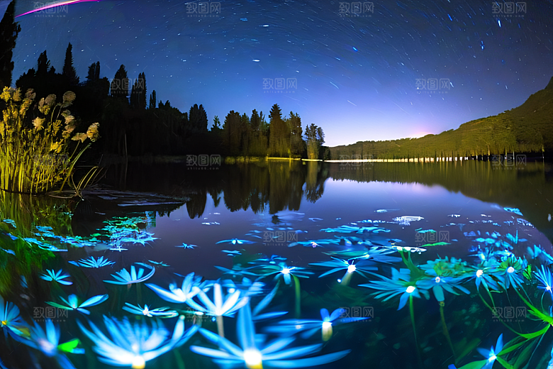 蓝玫瑰天空中的花宫