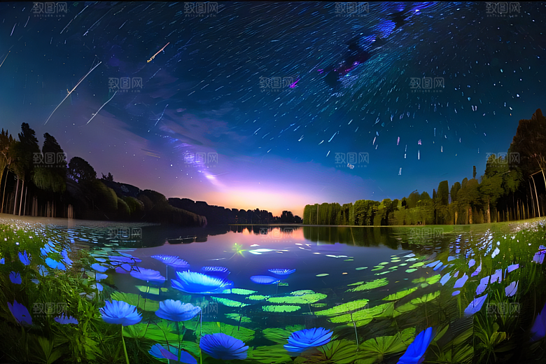 蓝玫瑰天空中的花宫