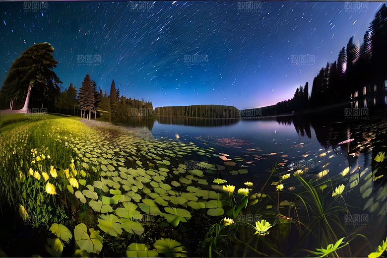 幻彩蓝玫瑰的仙境之夜