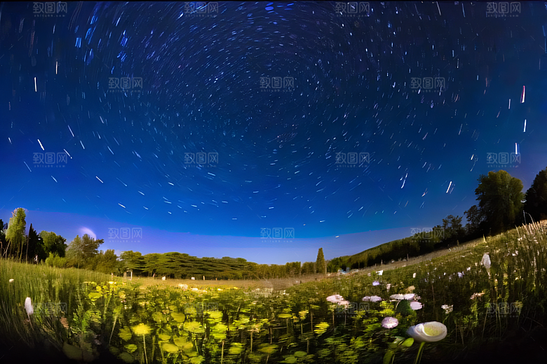 幻彩蓝玫瑰的仙境之夜