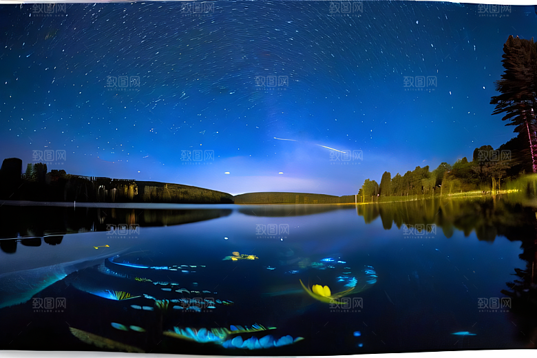 幻彩蓝玫瑰的仙境之夜