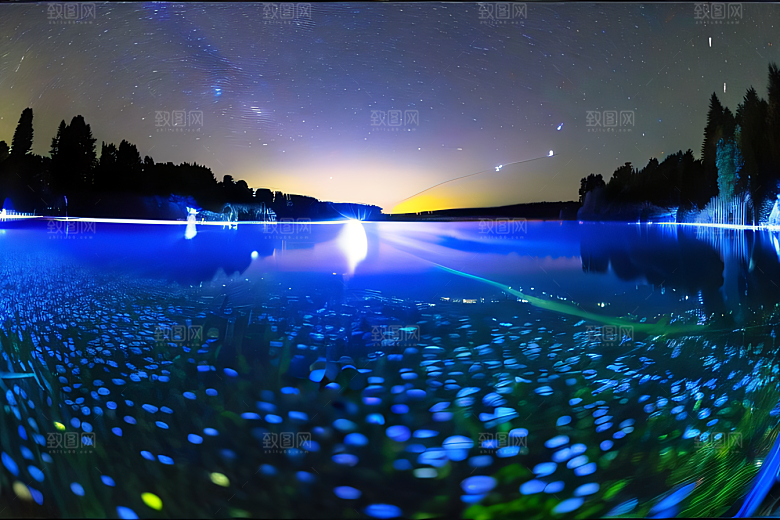 幻彩蓝玫瑰的仙境之夜