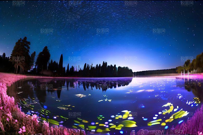 幻彩蓝玫瑰的仙境之夜