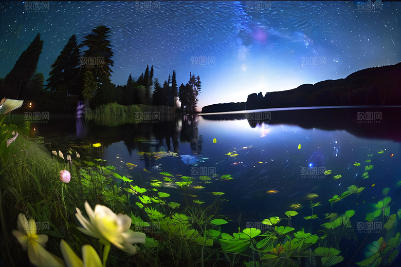 幻彩蓝玫瑰的仙境之夜