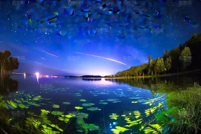 幻彩蓝玫瑰的仙境之夜