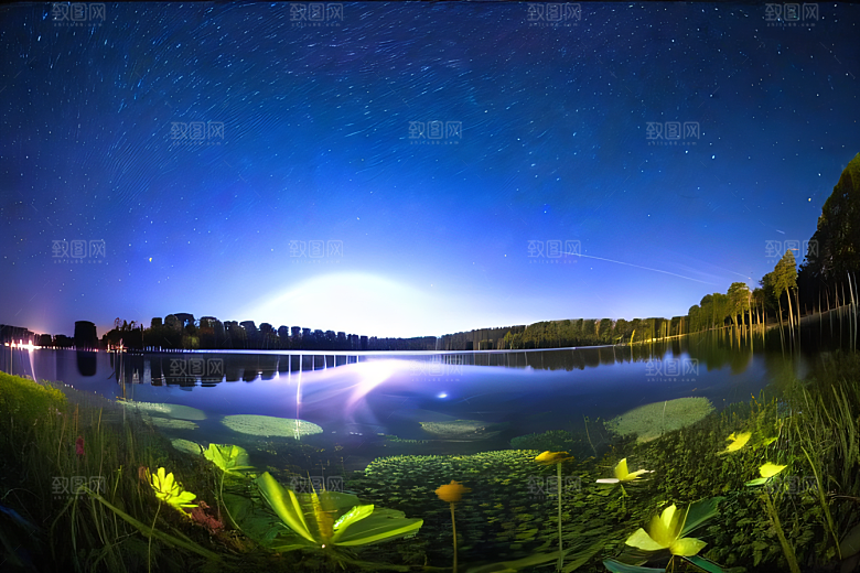 幻彩蓝玫瑰的仙境之夜
