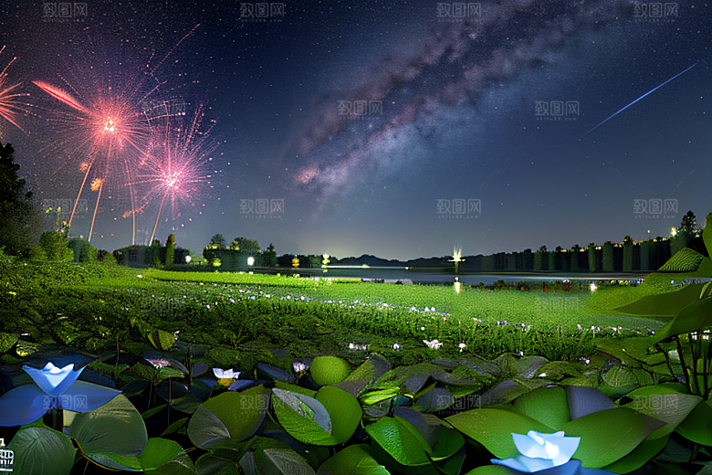 闪烁星海下的流星奇景
