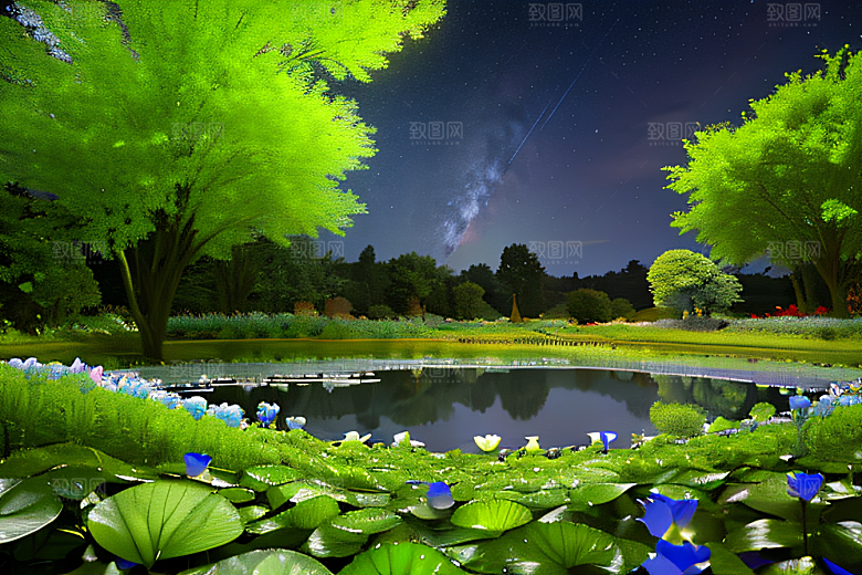 闪烁星海下的流星奇景