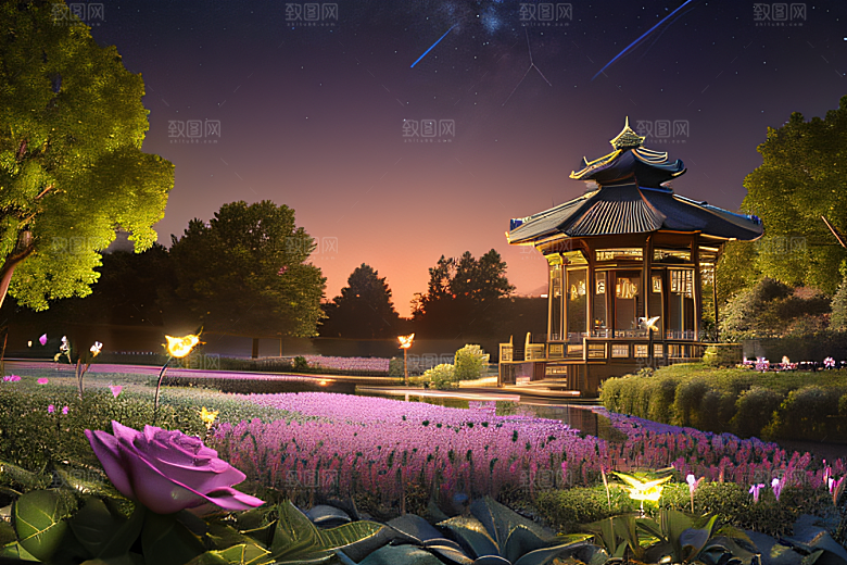 闪烁星海下的流星奇景