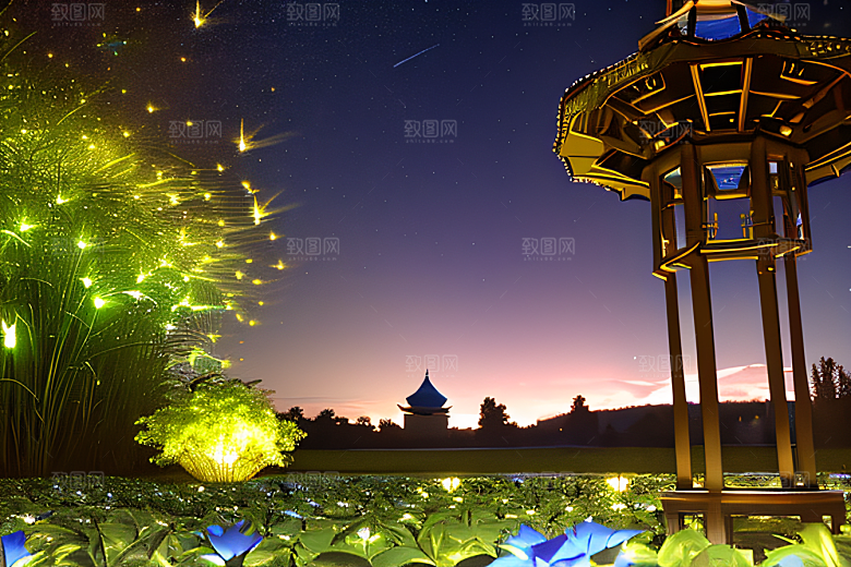 闪烁星海下的流星奇景