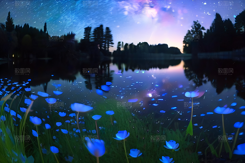 闪烁星海下的流星奇景