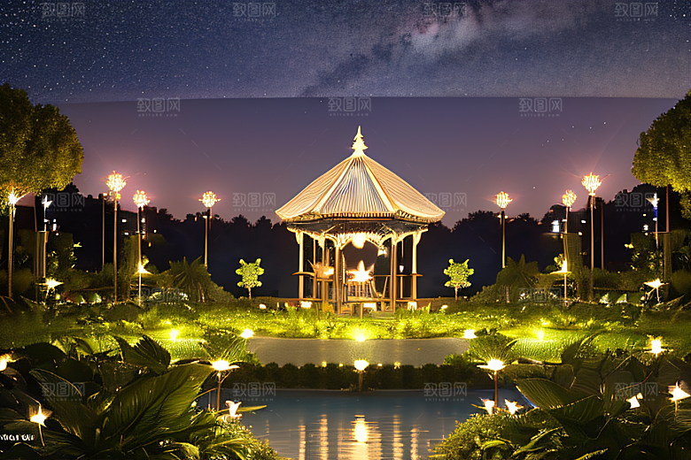 闪烁星海下的流星奇景