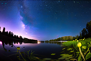 魅力流星雨的夜空奇观