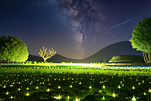 魅力流星雨的夜空奇观