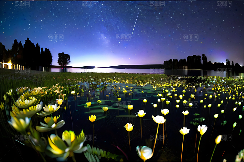 玫瑰花宫中的萤火虫灯