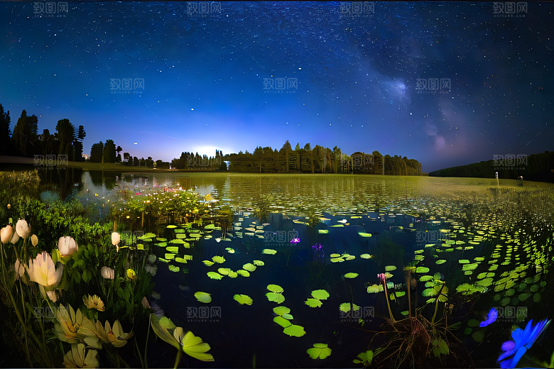 蓝玫瑰天空中的花宫
