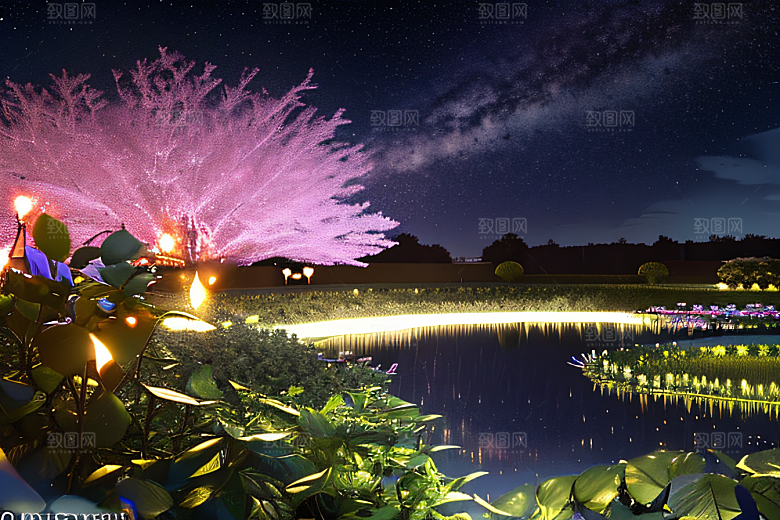 蓝玫瑰天空中的花宫