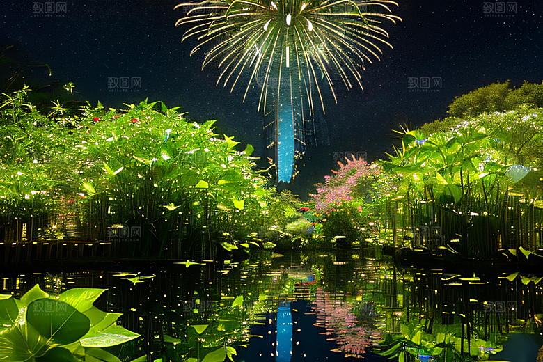 蓝玫瑰天空中的花宫