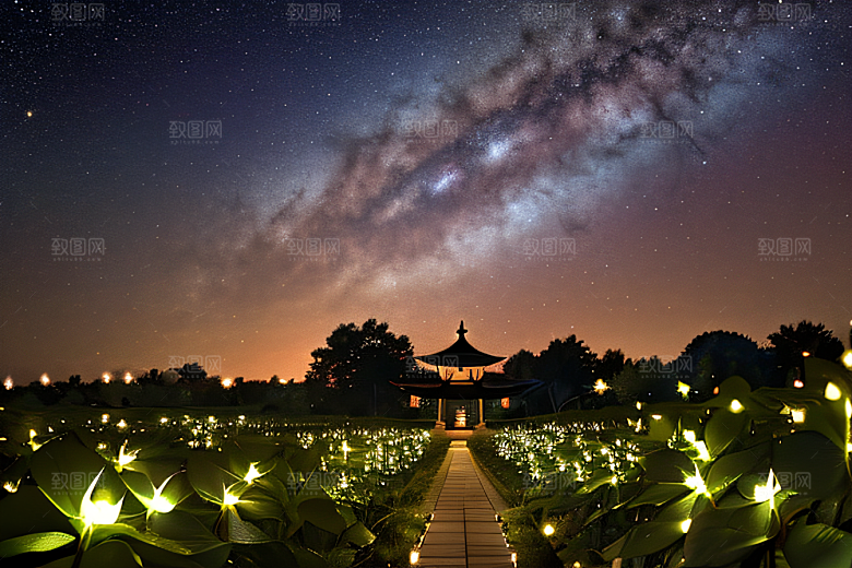 蓝玫瑰天空中的花宫