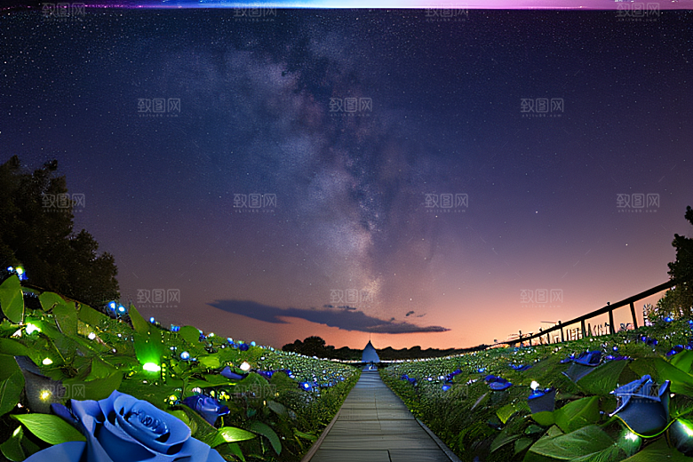 清澈湖面上丰盛的水生植被