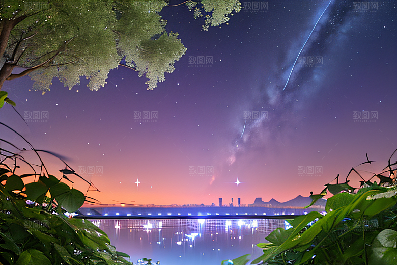 幻彩蓝玫瑰的仙境之夜