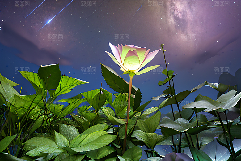 幻彩蓝玫瑰的仙境之夜