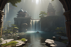 玻璃宫殿充满魔力的装饰与柔和光线