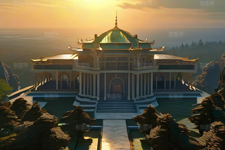 玻璃宫殿充满魔力的装饰与柔和光线