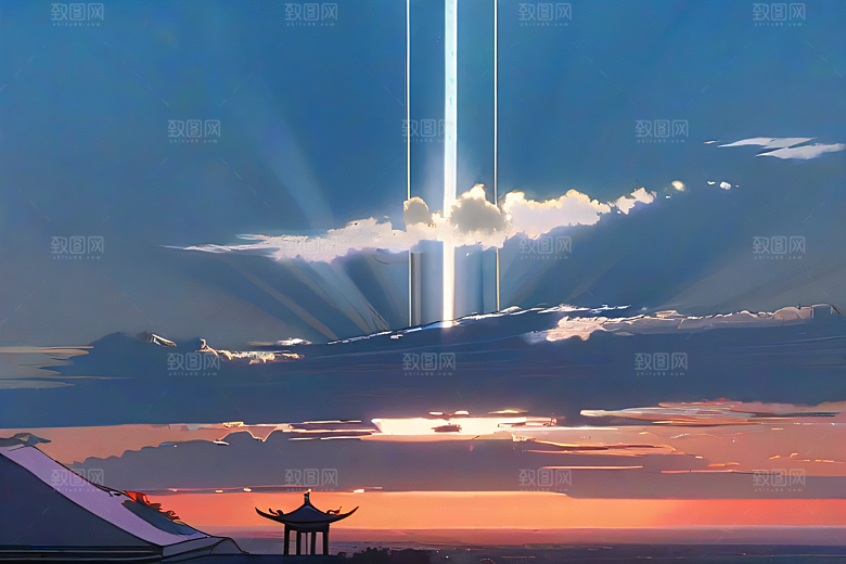 蓝天云海下的飞行者波斯宫殿太阳之触