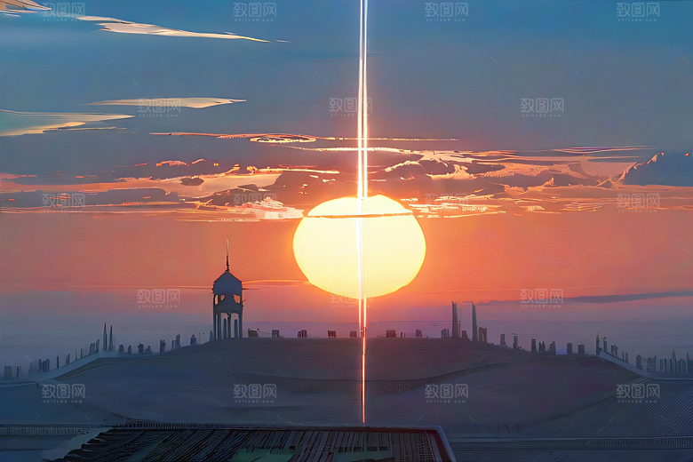 炽热太阳下的飞行者波斯宫殿的蓝天追逐