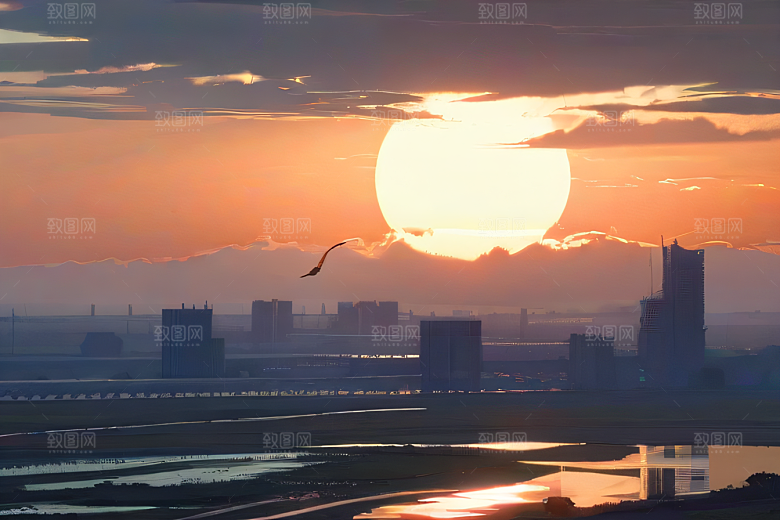 追逐炽阳的飞行者波斯宫殿蓝天风景