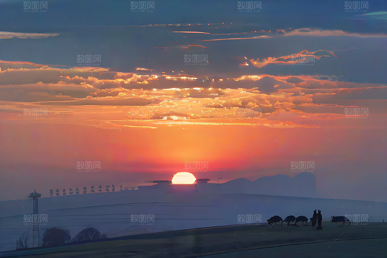 逼近炙烤太阳的伊卡洛斯波斯宫殿风光下