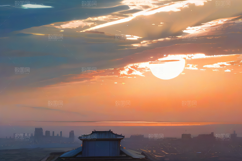 逼近炙烤太阳的伊卡洛斯波斯宫殿风光下