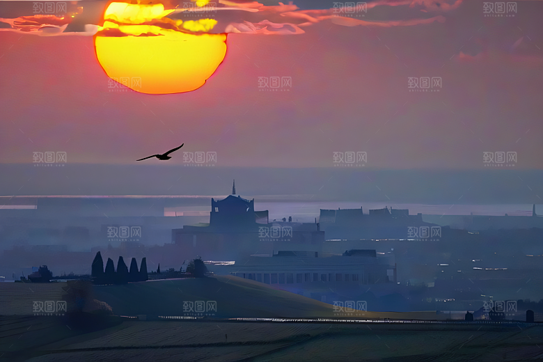 太阳旁的飞行者波斯宫殿的蓝天云景