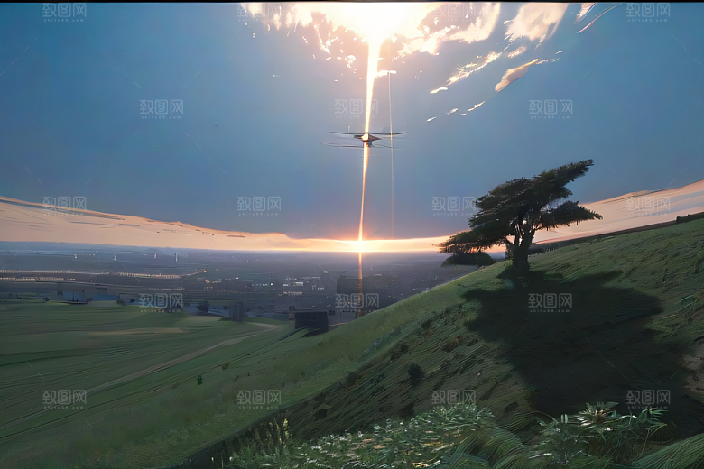 太阳旁的飞行者波斯宫殿的蓝天云景