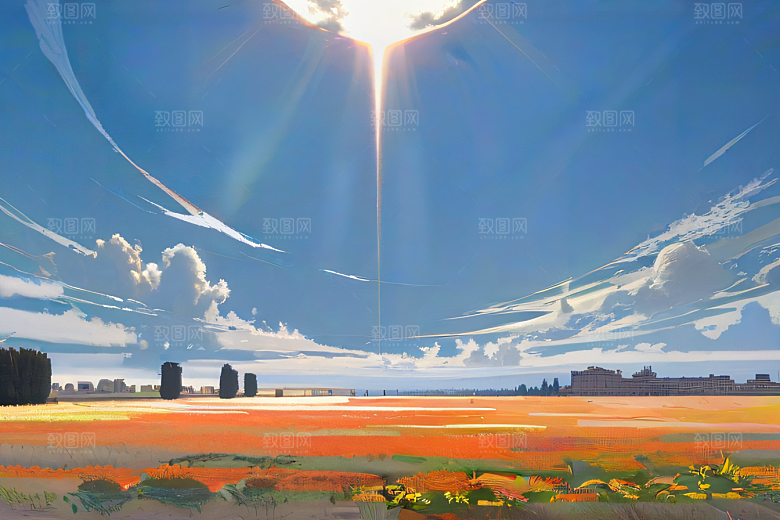 太阳旁的飞行者波斯宫殿的蓝天云景