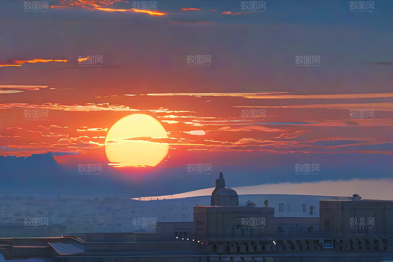 太阳旁的飞行者波斯宫殿的蓝天云景