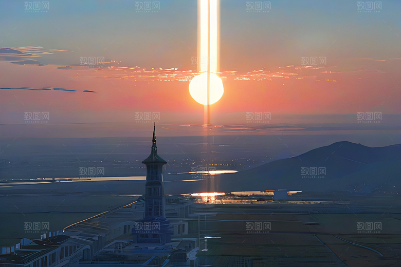 太阳旁的飞行者波斯宫殿的蓝天云景