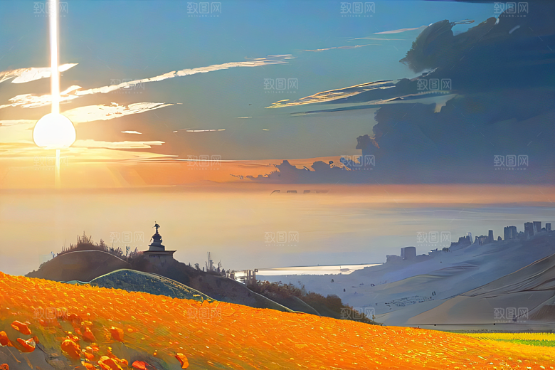 太阳旁的飞行者波斯宫殿的蓝天云景