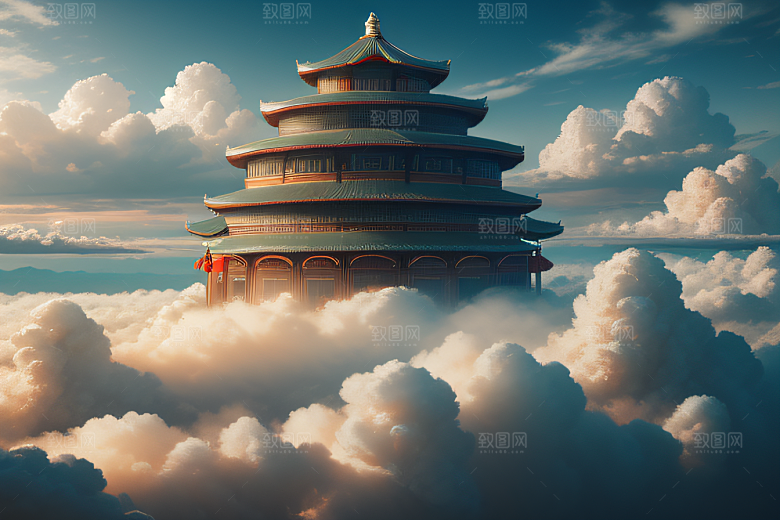 云海中的古宫殿极致视觉享受