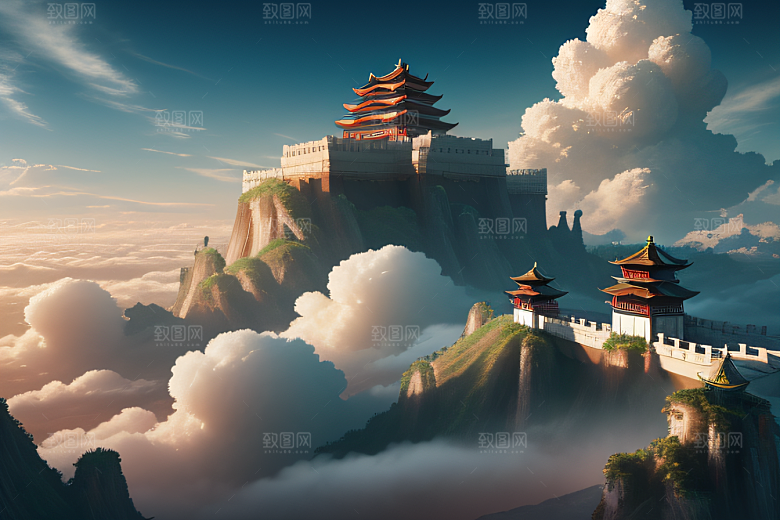 8K细节梦幻中的古云宫殿
