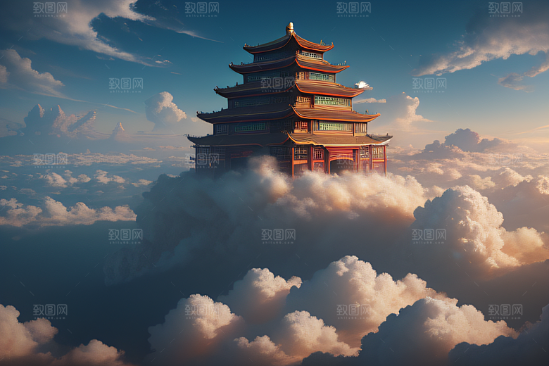 极致视角俯瞰夏日古云宫