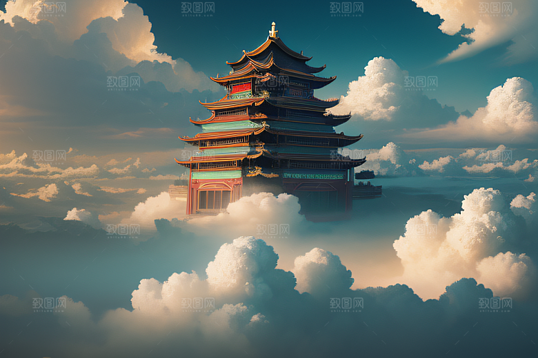极致视角俯瞰夏日古云宫