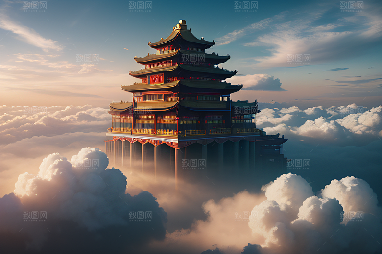 极致视角俯瞰夏日古云宫